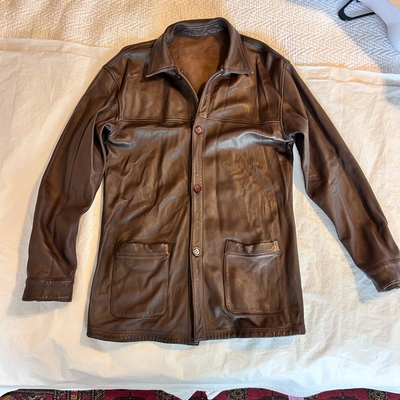 Bardelli Beverly Hills Vtg Men's Brown Suede Leather Reversible Jacket Size M - Picture 11 of 12